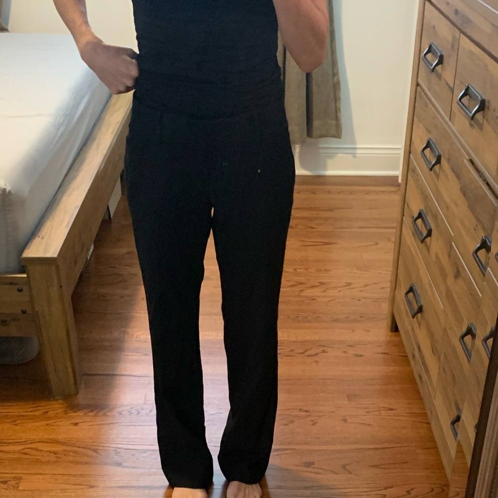 Ann Taylor 2 petite trouser leg black pants